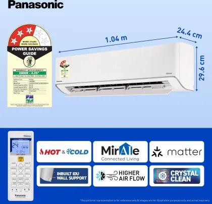 Panasonic CS/CU-EZ18BKYXFM 1.5 Ton 3 Star 2025 Inverter Split AC