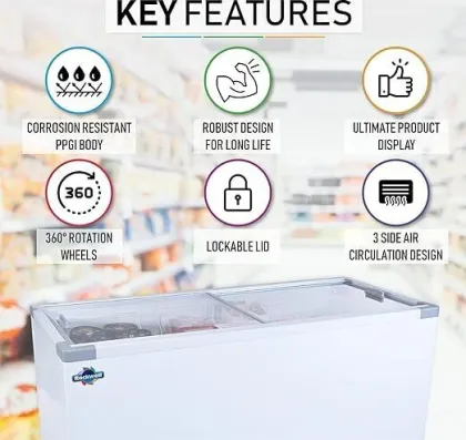 Rockwell SFR450GT 435 L Double Glass Door Deep Freezer