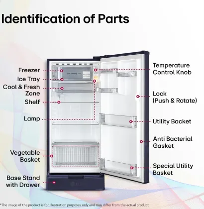 LG GLD1945ZOBE 185 L 4 Star Single Door Refrigerator