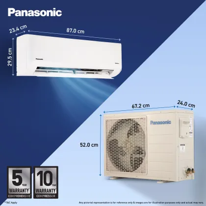 Panasonic CS/CU-SU12BKY3W 1 Ton 3 Star 2026 Inverter Split AC