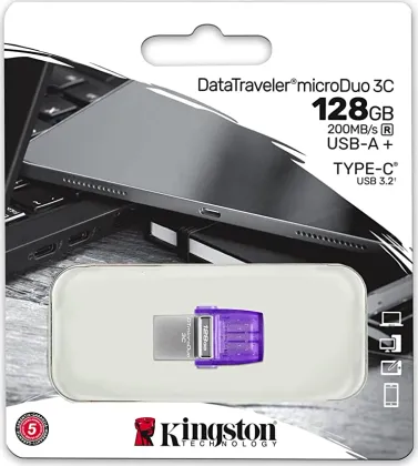 Kingston DataTraveler MicroDuo 3C 128GB USB 3.2 Gen 1 Flash Drive - image 4