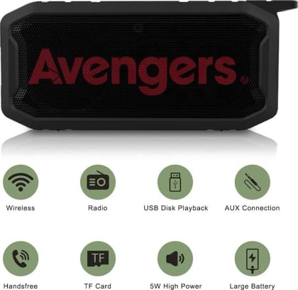 Macmerise Red Avengers Logo 6W Bluetooth Speaker