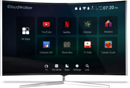 CloudWalker CLOUD TV 65SU-C (65-inch) Ultra HD 4K Curved Smart LED TV