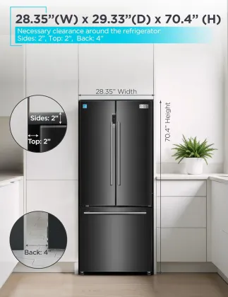 BLACK+DECKER BRF1600GIMB 16 Cu Ft French Door Refrigerator
