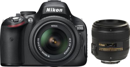 Nikon D5100 (with AF-S 18 - 55 mm VR Kit + AF-S NIKKOR 50 mm F/1.8G Le DSLR Camera)
