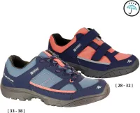 Quechua Kid's Hiking Shoes Nh100 (Waterproof) - Blue/coral