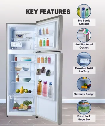 Lloyd GLFF293AMSC1PC 260 L 3 Star Double Door Refrigerator