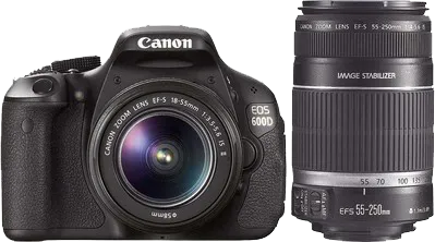 Canon EOS 600D SLR (Kit III EF-S 18-55mm IS II & EF-S 55-250mm IS