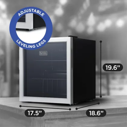 BLACK+DECKER BDB16HS 1.7 Cu Ft Single Glass Door Mini Refrigerator