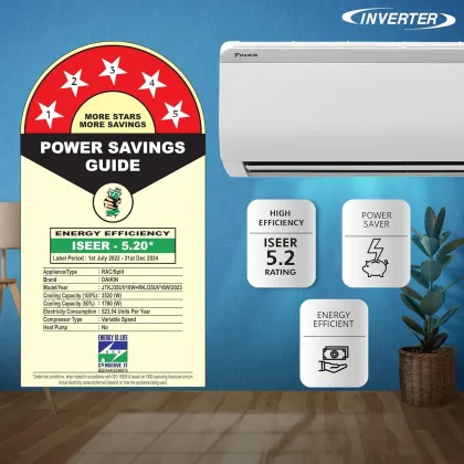 Daikin JTKJ35UV16W 1 Ton 5 Star Inverter Split AC