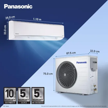 Panasonic CS/CU-QU30CKYFM 2.5 Ton 3 Star 2026 Inverter Split AC