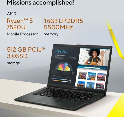 Asus Vivobook Go 14 E1404FA-EB774WS Business Laptop (AMD Ryzen 5 7520U/ 16GB/ 512GB SSD/ Win11 Home)