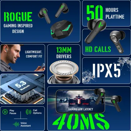 pTron Bassbuds Rogue True Wireless Earbuds