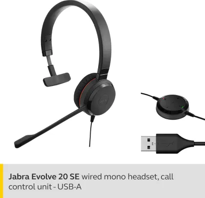 Jabra Evolve 20 SE Mono Wired Headphones