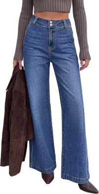 KIRUNDO Women's Wide Leg Jeans