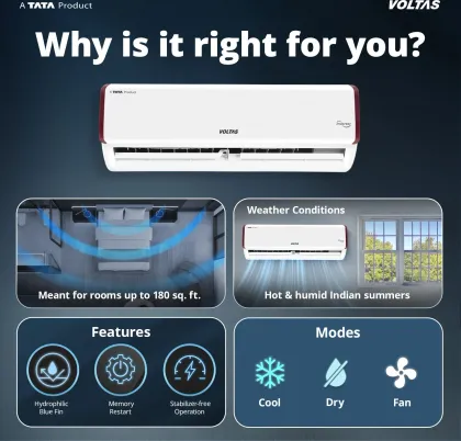 Voltas 185INV CAQ 1.5 Ton 5 Star 2026 Inverter Split AC