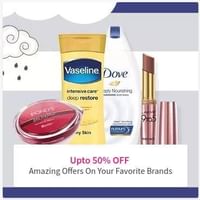 Upto 50% OFF on Your Favourites Brands | Lakme, Axe, Dove, Vaseline & More