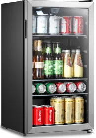 Midea MERV115T3AST 3.2 Cu Ft Single Glass Door Mini Refrigerator