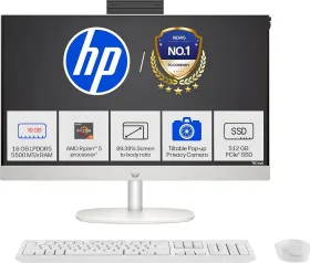 HP 24-cr0271in All in One PC (AMD Ryzen 5 7520U/ 16GB/ 512 GB SSD/ Win 11)