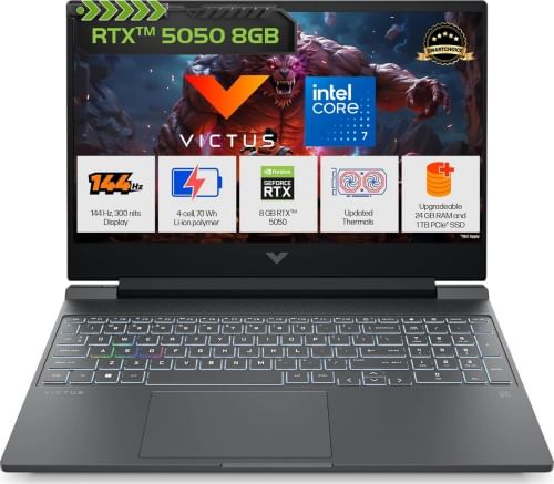 HP Victus 15-fa2409TX Gaming Laptop (Intel Core 7-240H/ 24GB/ 1TB SSD/ Win 11/ 8GB RTX 5050 Graphics)