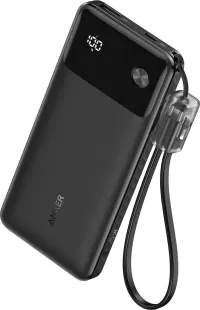 Anker Power Bank 10000mAh 22.5W Portable Charger with USB C Lanyard Cable