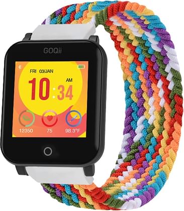 GOQii Smart Vital MAX 5 Lakhs Health & 1 Lakhs Life Insurance Covered  Smartwatch (Grey Strap)