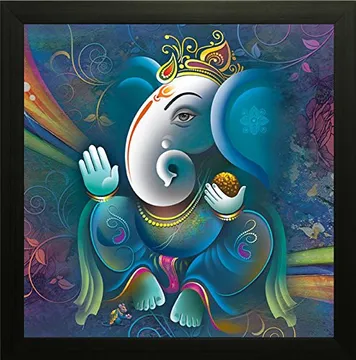 SAF Ganesh Exclusive Framed Wall Art Painting (Wood, 30 cm x 3 cm x 30 cm)