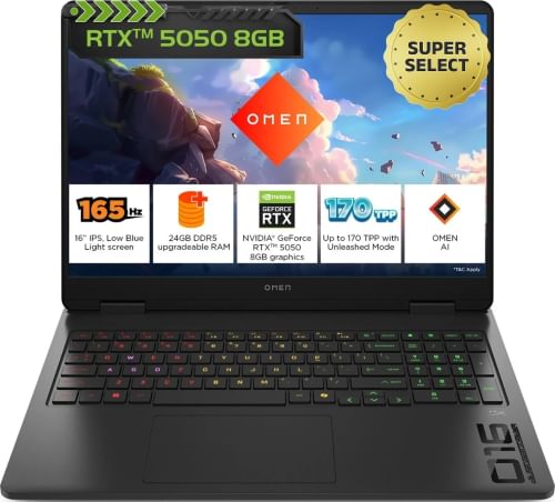 HP Omen 16-am0277TX  Gaming Laptop (Intel Core 7 240H/ 24GB/ 1TB SSD/ Win11/ 8GB RTX 5050 Graph)