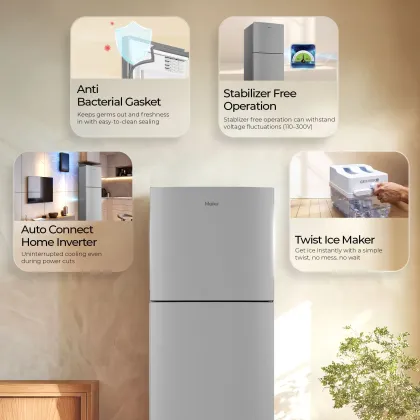 Haier HEF-251EGSA-P 240 L 1 Star Double Door Refrigerator