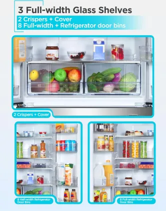 BLACK+DECKER BRF1800GIMS 18 Cu Ft French Door Refrigerator