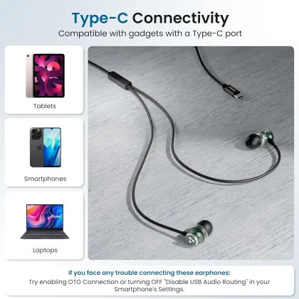 Ambrane Stringz-03 Type-C Wired Earphones