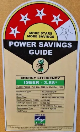O General AFGB14CHWA-B 1.17 Ton 4 Star 2026 Inverter Window AC