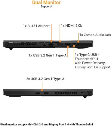 Asus TUF Dash F15 FX516PC-HN058T Gaming Laptop (11th Gen Core i5/ 8GB/ 512GB SSD/ Win10 Home/ 4GB Graph)