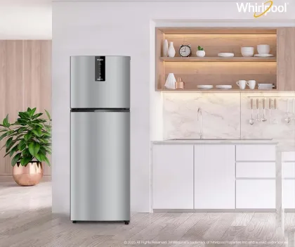 Whirlpool IF INV 375 Illusia Steel Conv-Y 327 L 3 Star Double Door Refrigerator