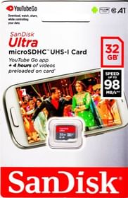 SanDisk A1 Youtube 32GB MicroSD Class 10 98M/s Memory Card