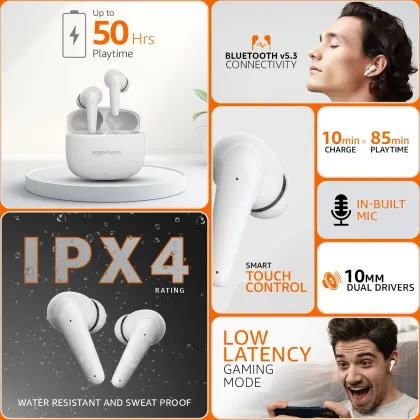 AmazonBasics S19 True Wireless Earbuds
