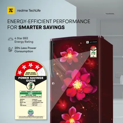 Realme TechLife 180BD4RM25R-DW 180 L 4 Star Single Door Refrigerator