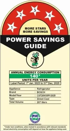 Bosch CST20W35PI 207 L 5 Star Single Door Refrigerator