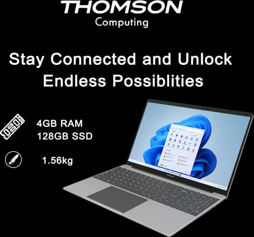 Thomson Neo Series IN-N15V2C Laptop (Intel Celeron N4020/ 4 GB/128 GB SSD/Win11 Home)