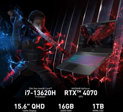 MSI Katana 15 B13VGK-2000US Gaming Laptop (13th Gen Core i7/ 16GB/ 1TB SSD/ Win11 Home/ 8GB RTX 4070 Graphics)