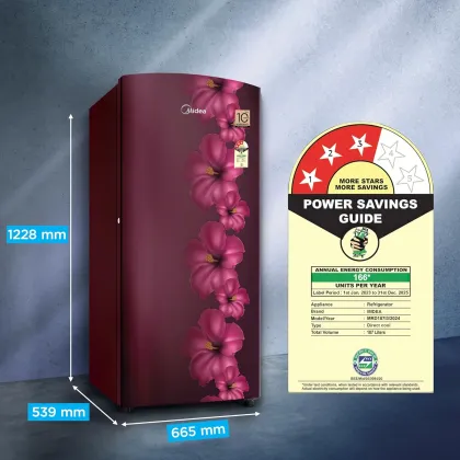 Midea MRD187I3XPCW 187 L 3 Star Single Door Refrigerator