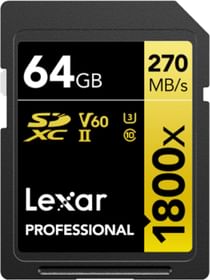 Lexar Professional 64GB SDXC UHS-II/U3 1800x Memory Card