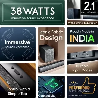 Mivi Fort S38 38W Bluetooth Soundbar