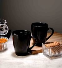 Cdi Glossy 300Ml Black Ceramic (Set Of 2 ) Coffee Mug