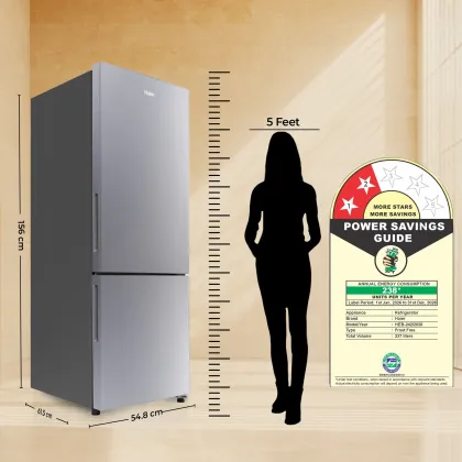 Haier HEB-242EGSA-P 237 L 2 Star Double Door Refrigerator