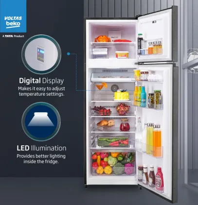 Voltas Beko RFF370C/2WPXIR0I0000GO 320 L 2 Star Double Door Refrigerator