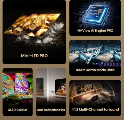 Hisense U8Q Series 75 inch Ultra HD 4K Smart Mini LED TV (75U8Q)