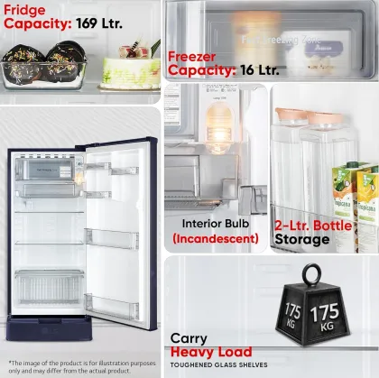 LG GLD1945ZOBE 185 L 4 Star Single Door Refrigerator