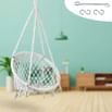 Swingzy Swing for Adults and Kids Cotton, Wooden Large Swing (White, Pre-assembled)