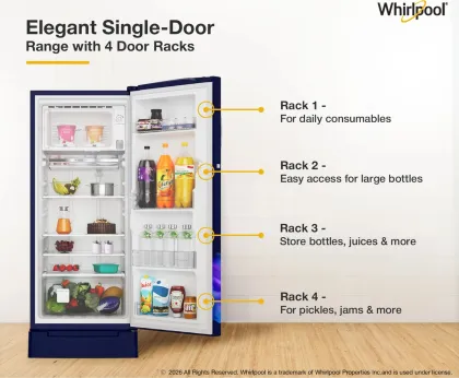 Whirlpool 215 IMPRO ROY Sapphire Silk-Y 192 L 5 Star Single Door Refrigerator